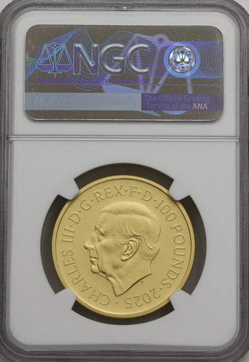 イギリス 2025年 ブリタニア 100ポンド 1ドル金貨 PF70MATTE:8536853-006