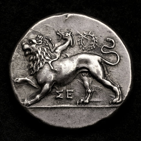 古代ギリシャ 335-330BC シキオン キマイラ/鳩 スターテル銀貨 裸