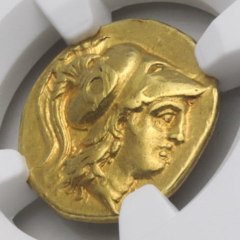 古代マケドニア王国 336-323BC アレキサンダー大王 スターテル金貨 Ch XF Strike4/5 Surface3/5 ex-jewelry:6830598-003-UNIVERSAL COIN