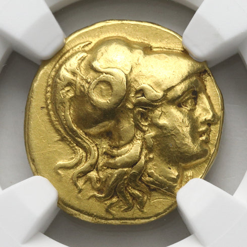 古代マケドニア王国 336-323BC アレキサンダー大王 スターテル金貨 XF Strike5/5,Surface2/5 Fine Style ex-jewelry:4372903-066
