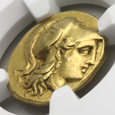 古代マケドニア王国 336-323BC アレキサンダー大王 スターテル金貨 XF Strike5/5,Surface2/5 Fine Style ex-jewelry:4372903-066