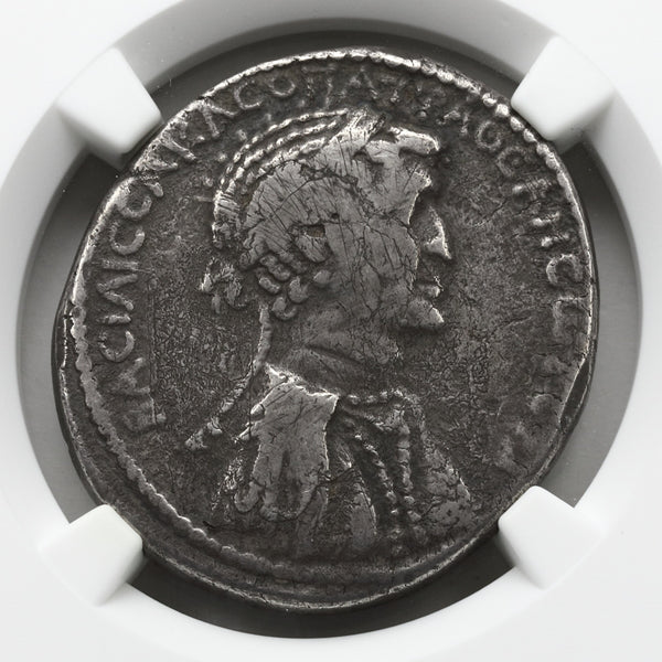 古代共和制ローマ 36BC クレオパトラ7世/マルクス・アントニウス テトラドラクマ銀貨 Ch F Strike5/5,Surface2/5 scraCh es:3958175-011