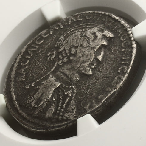 古代共和制ローマ 36BC クレオパトラ7世/マルクス・アントニウス テトラドラクマ銀貨 Ch F Strike5/5,Surface2/5 scraCh es:3958175-011