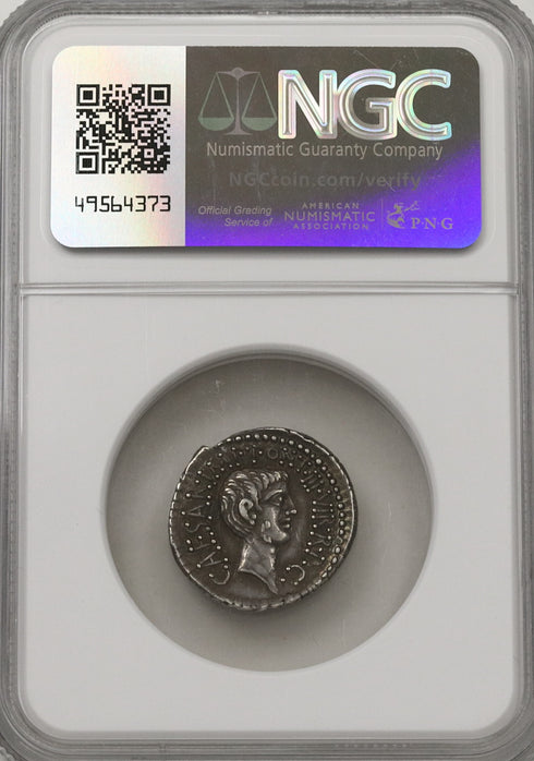 【希少性】★★★☆ 古代共和制ローマ 41BC マルクス・アントニウス/オクタヴィアヌス アウレウス銀貨 XF Strike5/5 Surface4/5:6830598-006-UNIVERSAL COIN