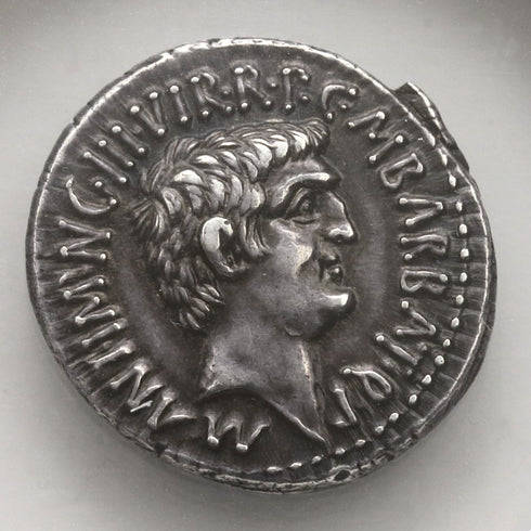 【希少性】★★★☆ 古代共和制ローマ 41BC マルクス・アントニウス/オクタヴィアヌス アウレウス銀貨 XF Strike5/5 Surface4/5:6830598-006-UNIVERSAL COIN