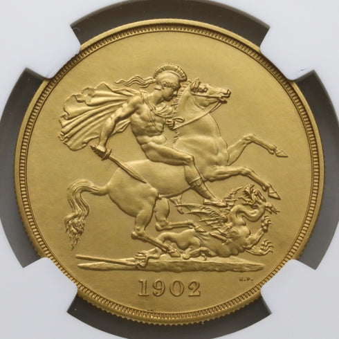 イギリス 1902年 エドワード7世 金貨・銀貨13枚フルセット 元箱付き PF60MATTE:4675432-012