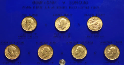 イギリス 1910-1936年 ジョージ5世 ソブリン金貨 5枚セット 裸:未鑑定