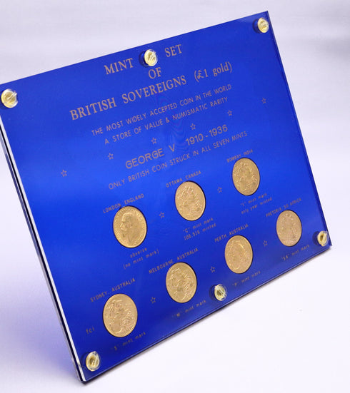 イギリス 1910-1936年 ジョージ5世 ソブリン金貨 5枚セット 裸:未鑑定