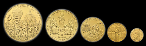 マルタ共和国 2004年 ヨハネ・パウロ2世と騎士 10000リレ金貨 5枚セット PR69DCAM:21939402