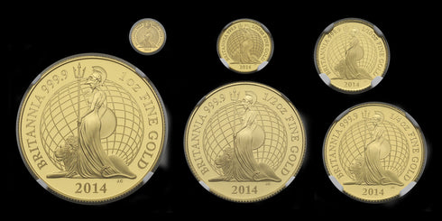 イギリス 2014年 ブリタニア 100ポンド金貨 6枚セット PF68UCAM:6770177-003