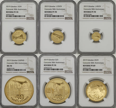 英領ジブラルタル 2019年 コンコルド 初飛行50周年記念 6枚セット:6028972-001