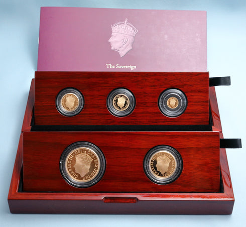 イギリス 2023年 チャールズ3世 聖ジョージと竜退治 5ポンド金貨 5枚セット 裸