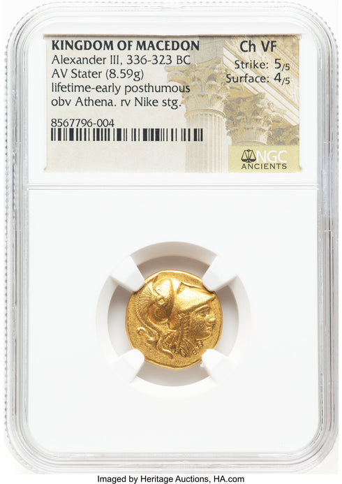 古代マケドニア王国 336-323BC アレキサンダー大王 スターテル金貨 VF Strike:5/5,Surface:3/5:8567796-005