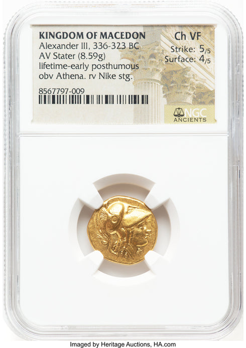 古代マケドニア王国 336-323BC アレキサンダー大王 スターテル金貨 Ch VF Strike:5/5,Surface:4/5:8567797-009