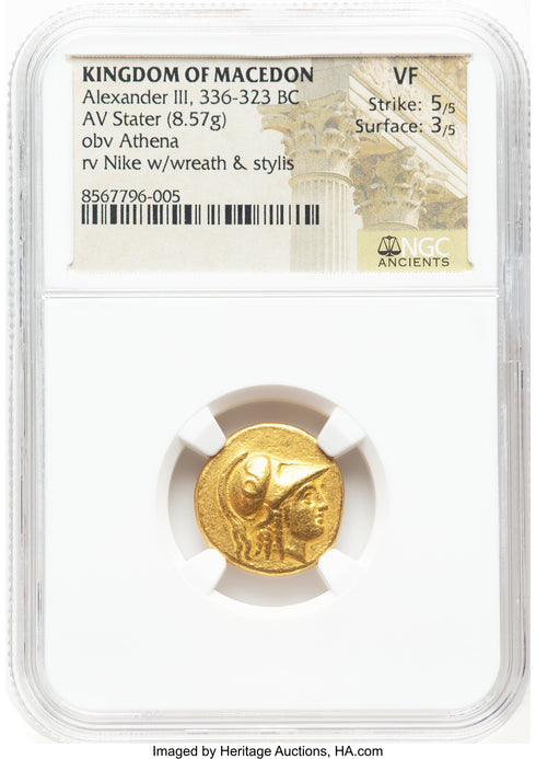 古代マケドニア王国 336-323BC アレキサンダー大王 スターテル金貨 Ch VF Strike:5/5,Surface:4/5:8567796-004
