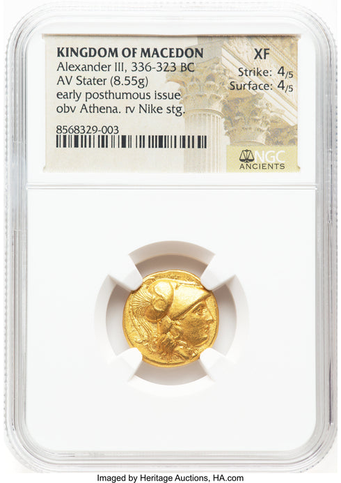 古代マケドニア王国 336-323BC アレキサンダー大王 スターテル金貨 XF Strike:4/5,Surface:4/5:8568329-003