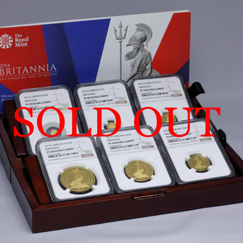 イギリス 2014年 ブリタニア 100ポンド金貨 6枚セット PF68UCAM:6770177-003