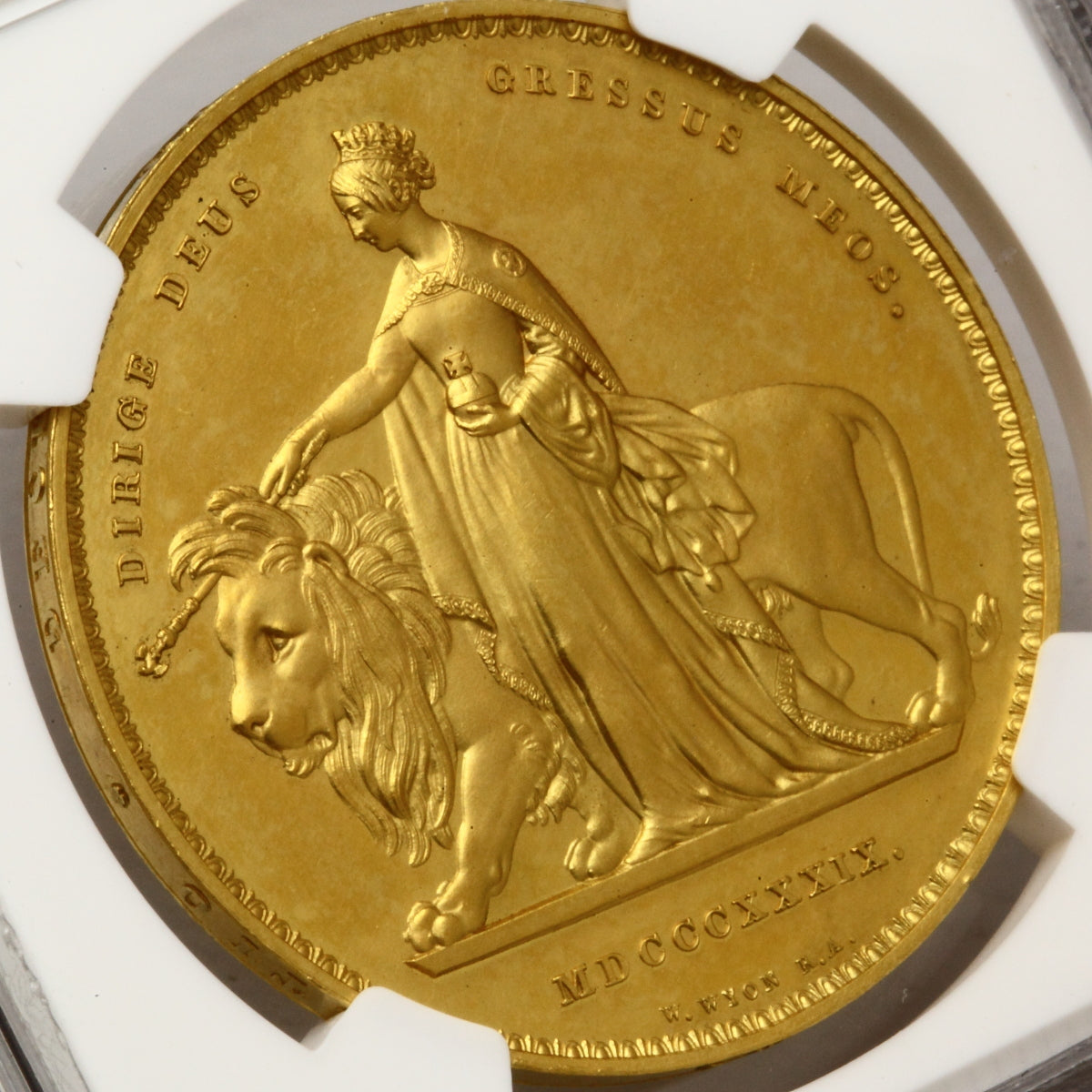 販売実績-イギリス　1839年　ヴィクトリア　ウナ＆ライオン　５ポンドプルーフ金貨　PF64CAMEO(NGC)-UNIVERSAL COIN