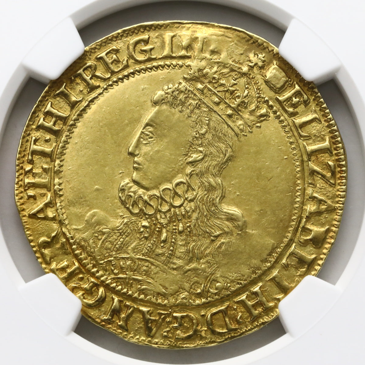 イギリス 1594-96年 エリザベス1世 1ポンド金貨 S-2534 MS61+：3953923-017