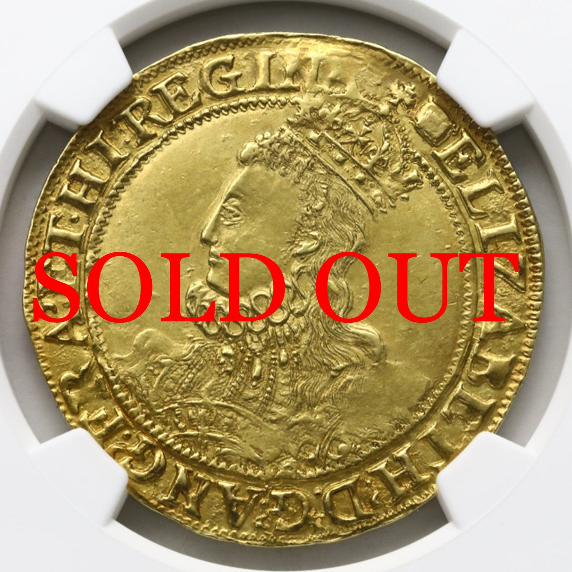 イギリス 1594-96年 エリザベス1世 1ポンド金貨 S-2534 MS61+：3953923-017