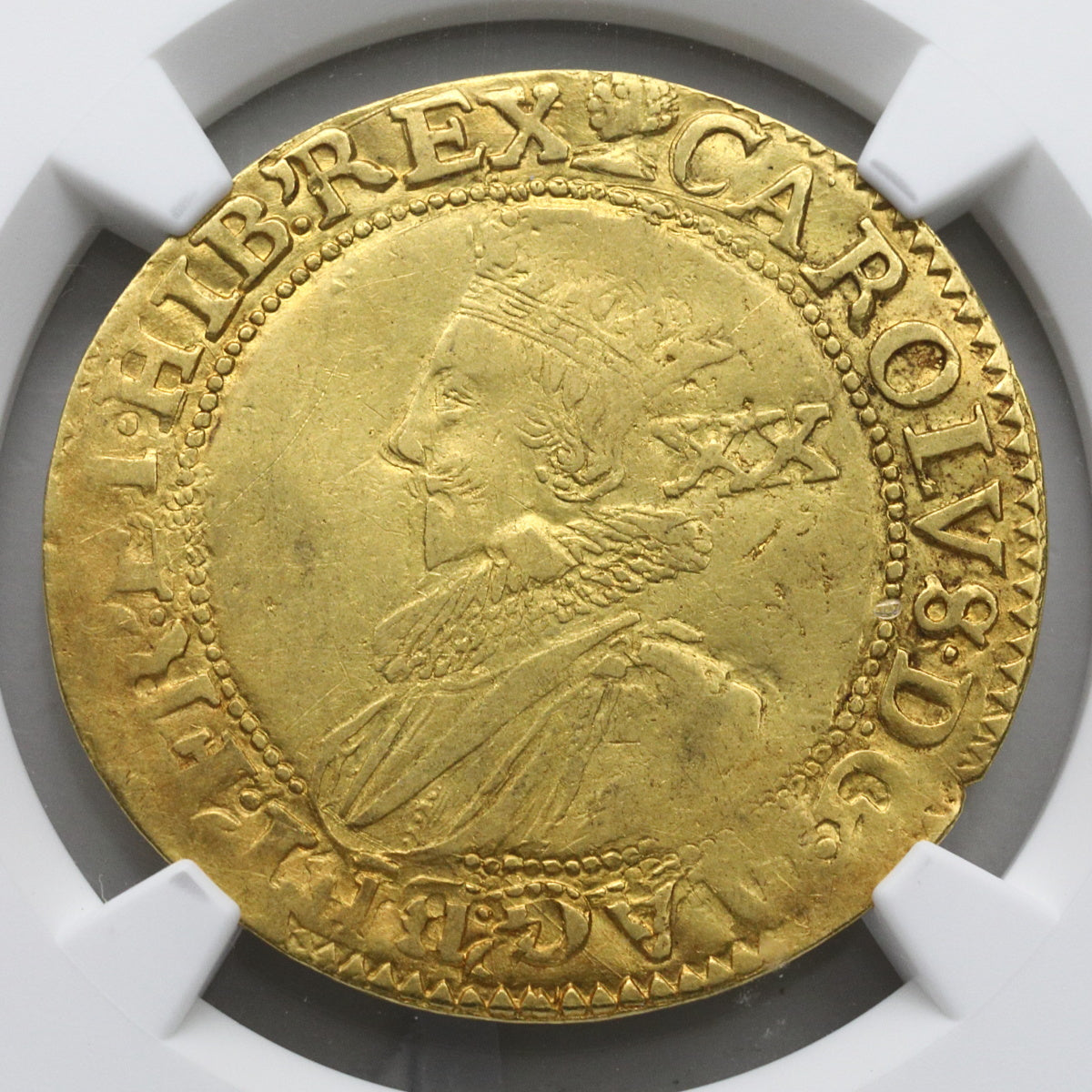 イギリス 1626-27年 チャールズ1世 ユナイト金貨 XF40：6380983-047