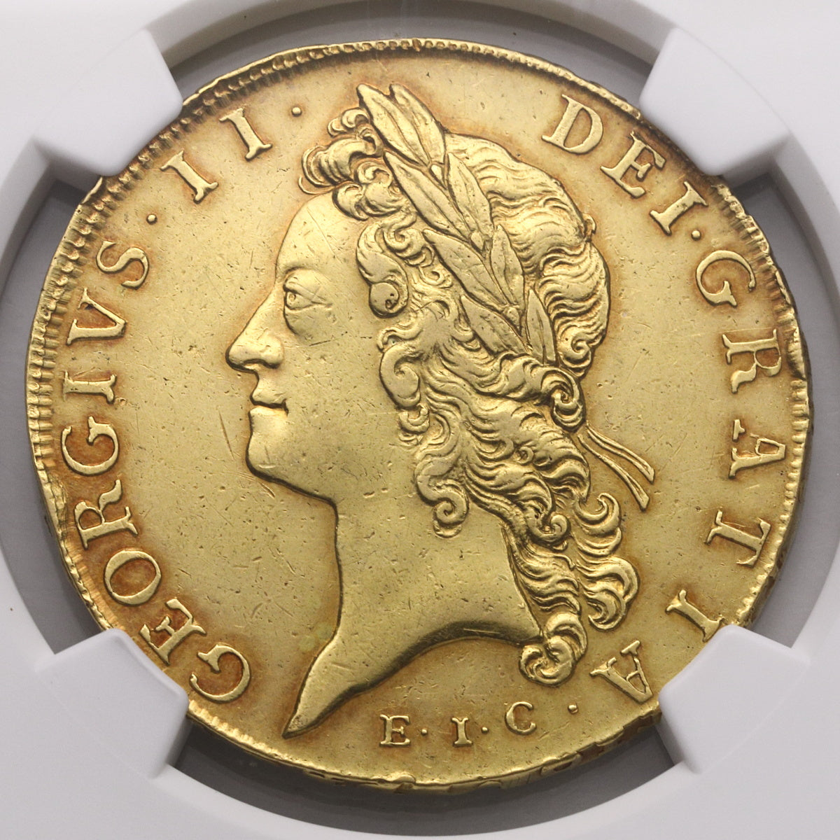 イギリス 1729年 ジョージ2世 5ギニー金貨 EIC AU53：2685704-001