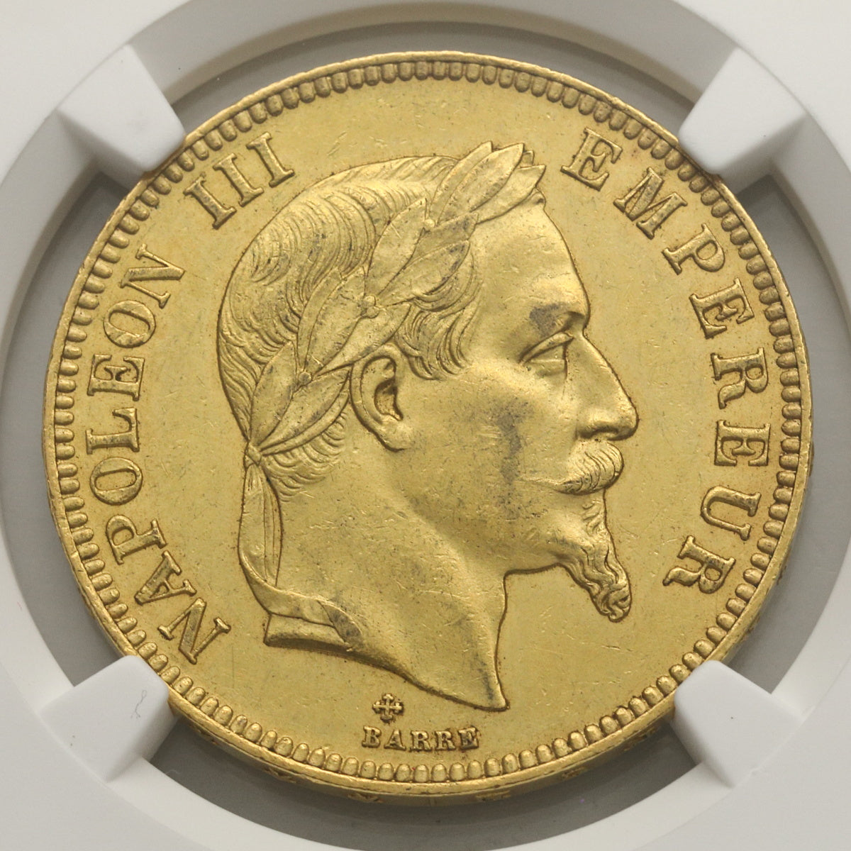 フランス 1866年BB ナポレオン3世 100フラン金貨 AU58：8366113-007