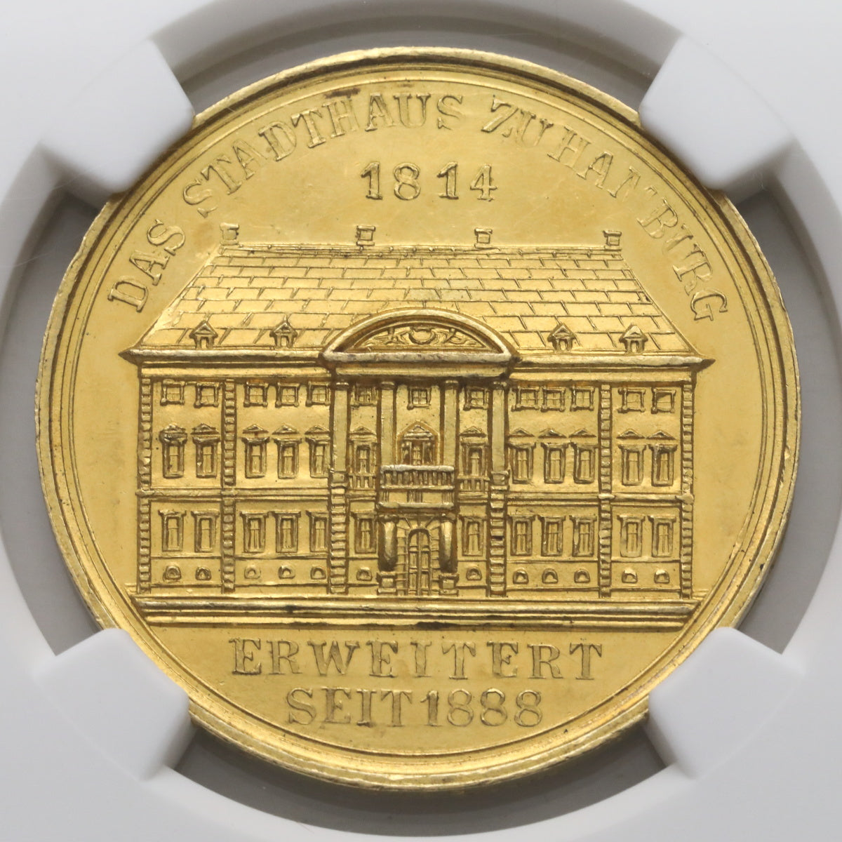 ハンブルグ 1888年 1/2バンクポルトガレッサー 5ダカットサイズ金メダル MS61：2732854-002