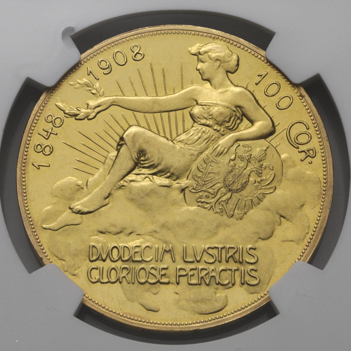 新品 80年代 ビンテージニューヨーク ツインタワー 自由の女神　額装　額縁付き オーストリア 1908年 フランツ・ヨーゼフ 雲上の女神 100コロナ