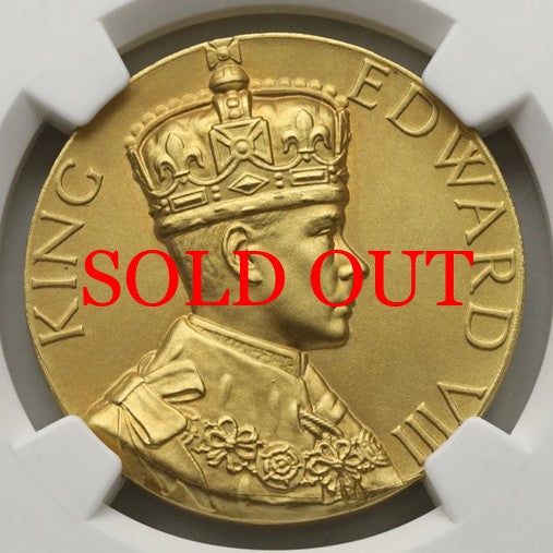 イギリス 1936年 エドワード8世 退位記念 金メダル MS66
