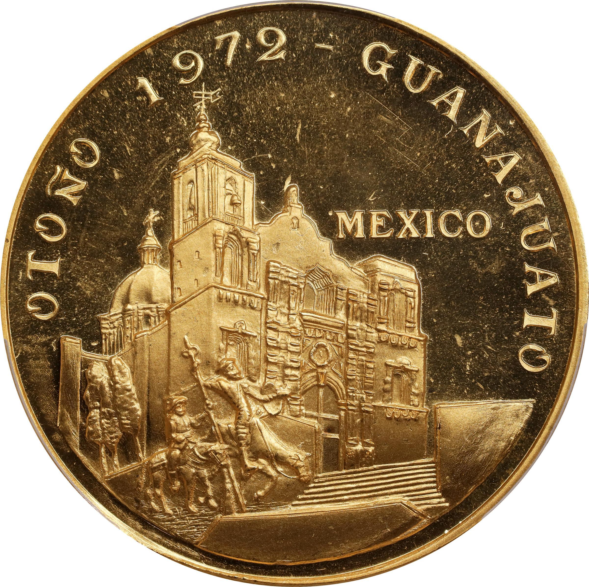 メキシコ 1972年 第1回セルバンティーノ国際祭開催記念 金メダル MS66：57246579