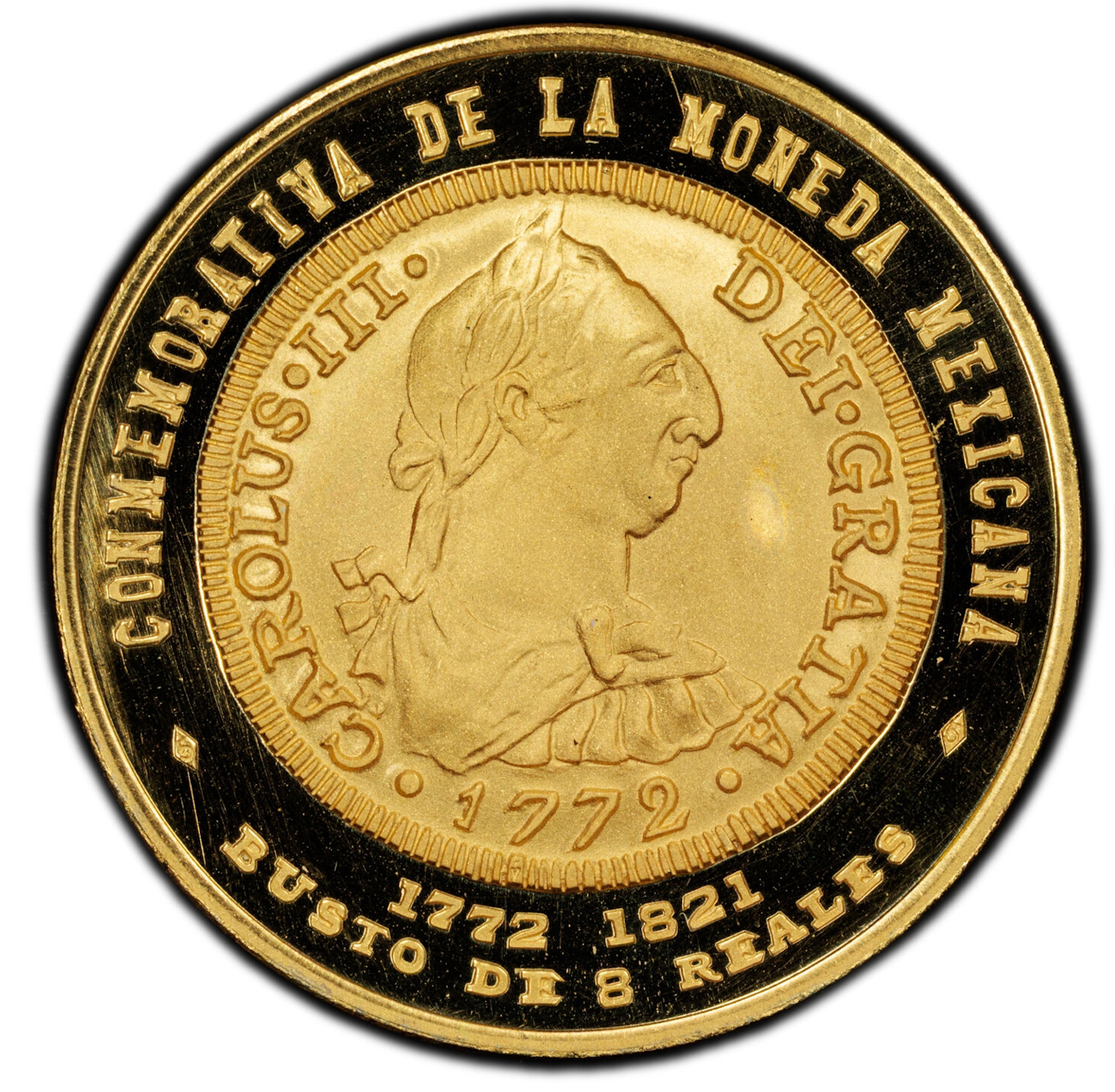 メキシコ 1973年 8レアル制定 200周年記念 金メダル SP69：54161532