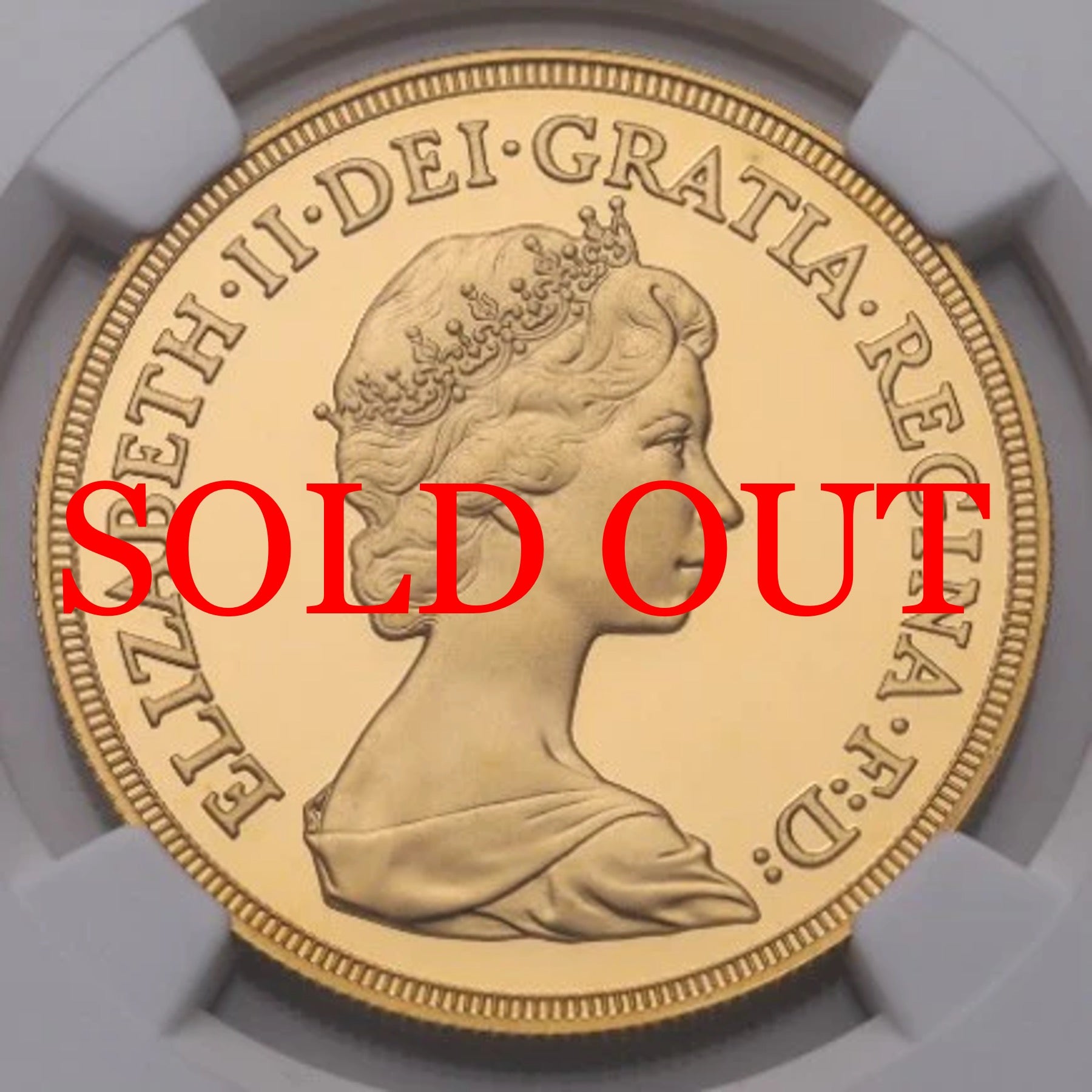 イギリス 1982年 エリザベス2世 5ポンド金貨 PF69UCAM：6769431-001