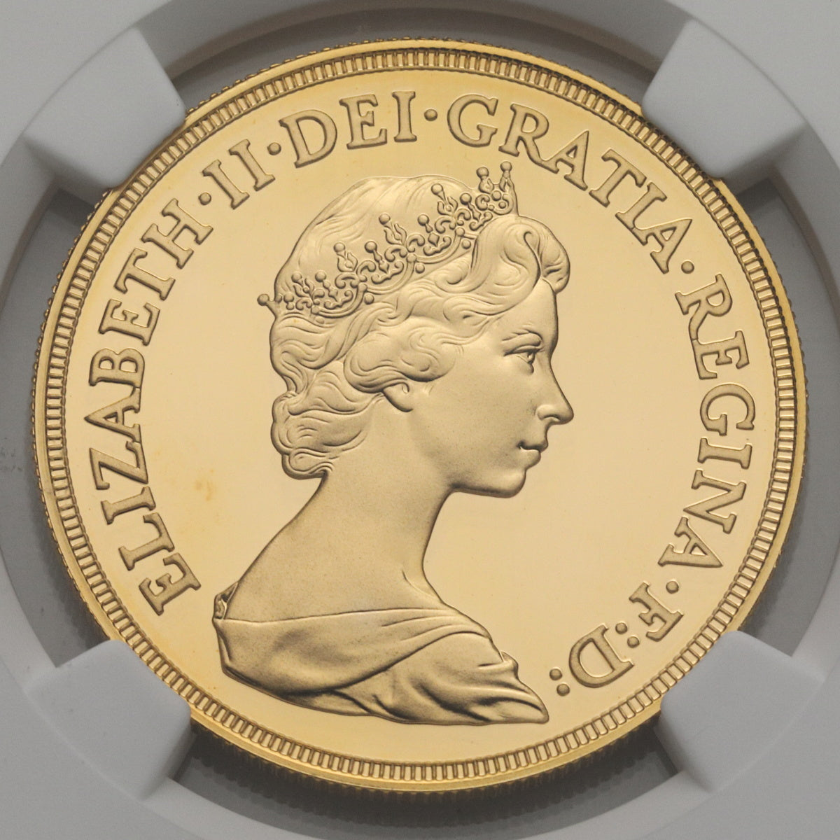 イギリス 1984年 エリザベス2世 5ポンド金貨 PF69UCAM：4235808-021