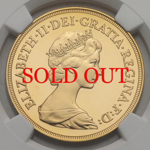 イギリス 1984年 エリザベス2世 5ポンド金貨 PF69UCAM：4235808-021