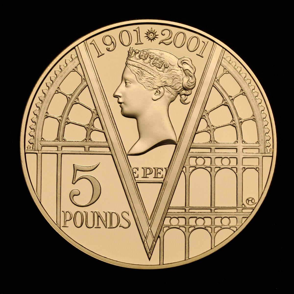 イギリス 2001年 ヴィクトリア女王 没後100周年記念 5ポンド金貨 ROYAL MINT オフィシャルボックス付き