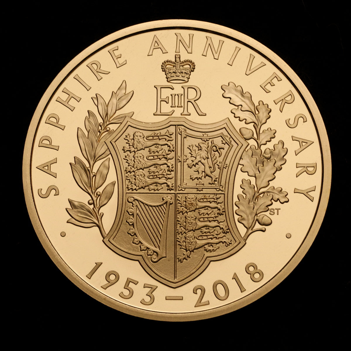イギリス 2018年 エリザベス2世 戴冠65周年記念 5ポンド金貨 ROYAL MINT オフィシャルボックス付き
