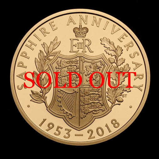 イギリス 2018年 エリザベス2世 戴冠65周年記念 5ポンド金貨 ROYAL MINT オフィシャルボックス付き