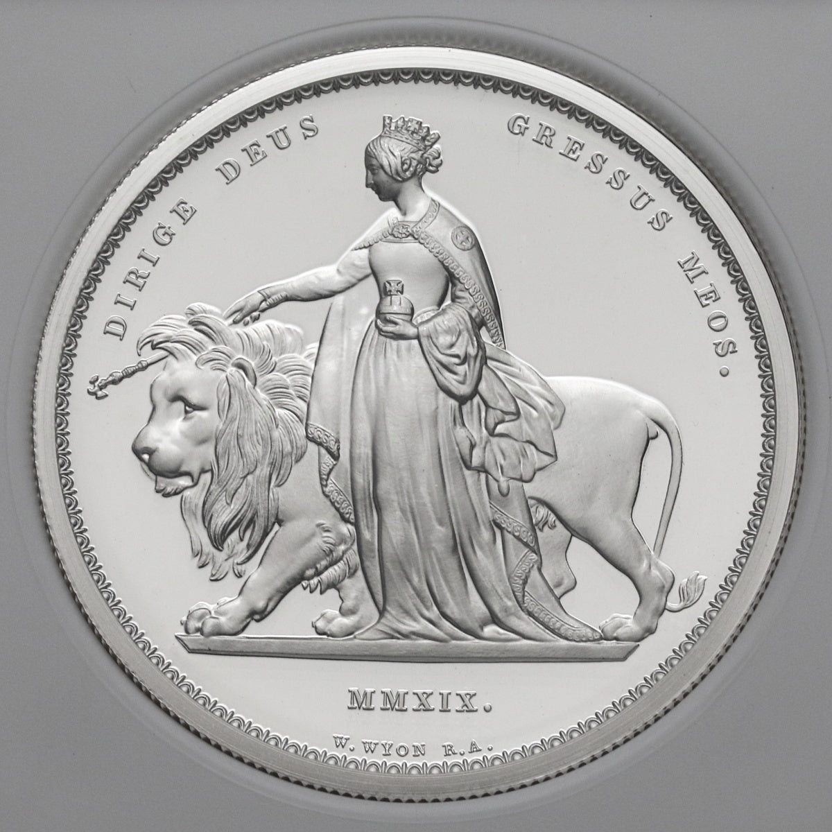 イギリス 2019年 エリザベス2世 ウナとライオン5ポンド銀貨 PF68UCAM：6910378-002