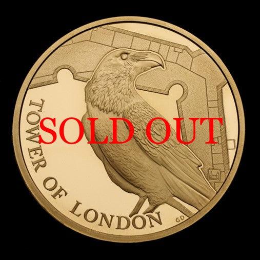 イギリス 2019年 ロンドン塔 カラスの伝説 5ポンド金貨 ROYAL MINT オフィシャルボックス付き