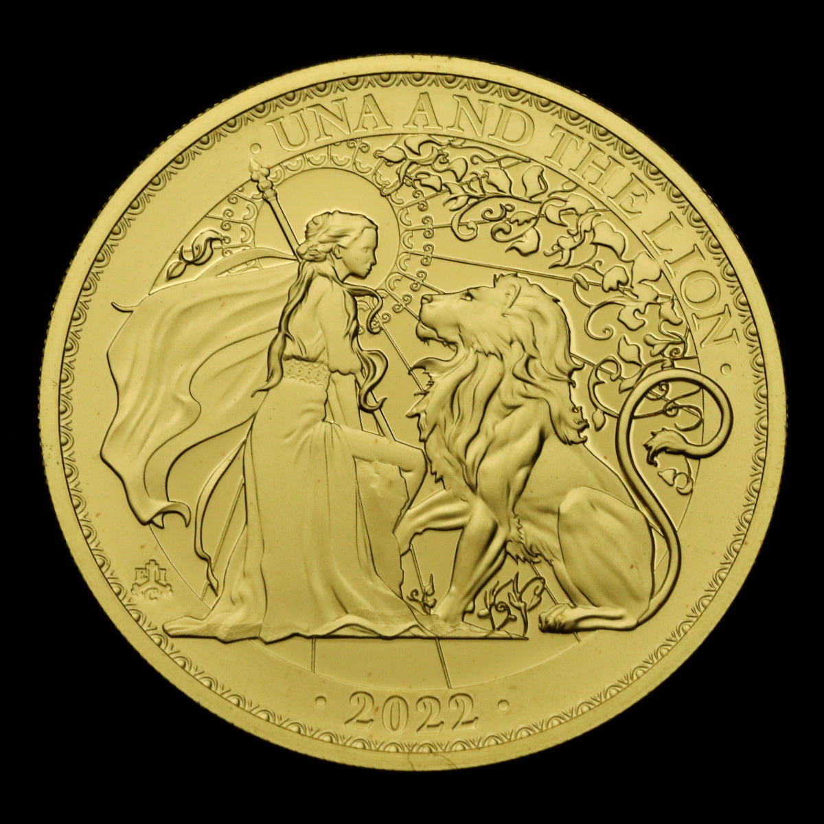 イギリス領セントヘレナ 2022年 ウナとライオン 5ポンド 1oz 金貨：裸