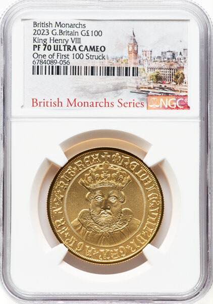 イギリス 2023年 ヘンリー8世 100ポンド 1oz 金貨 PF70UCAM