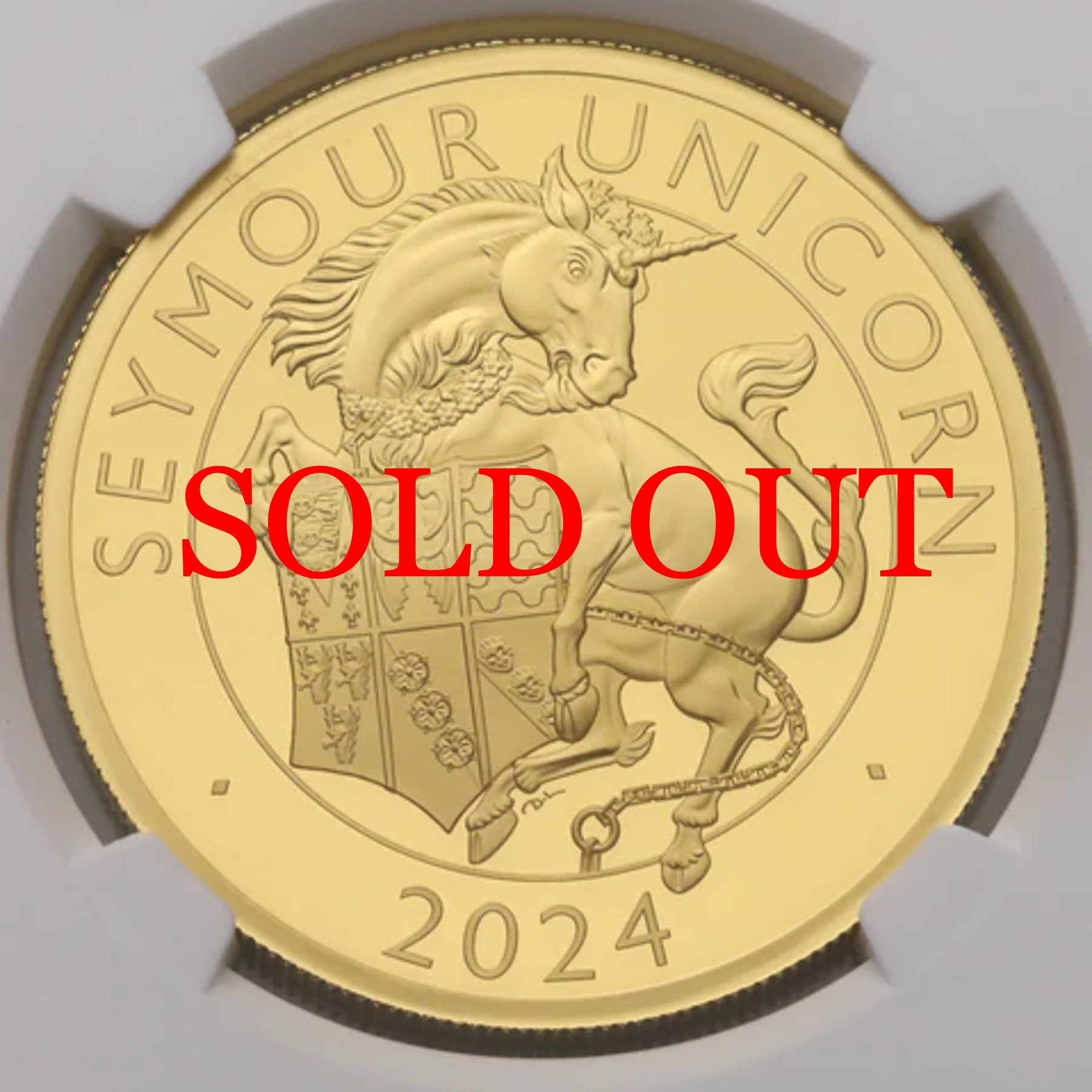 イギリス 2024年 Tudor Beast シーモアのユニコーン 200ポンド 2oz 金貨 PF70UCAM：8144804-002