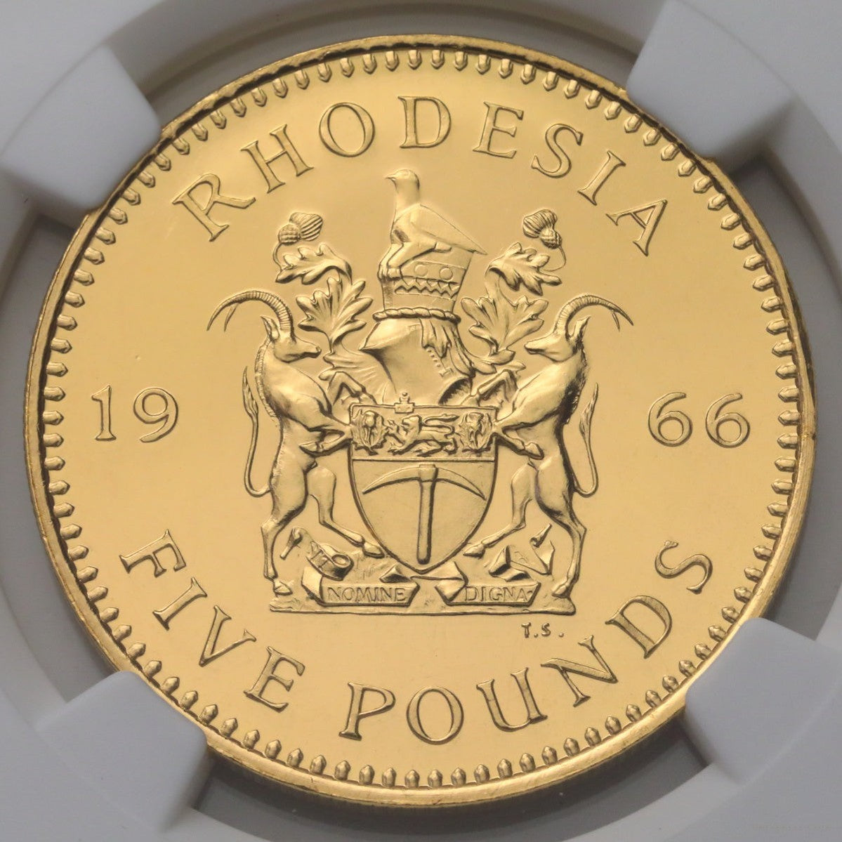 イギリス領ローデシア 1966年 エリザベス2世 5ポンド金貨 3枚セット PF66：2823818-006