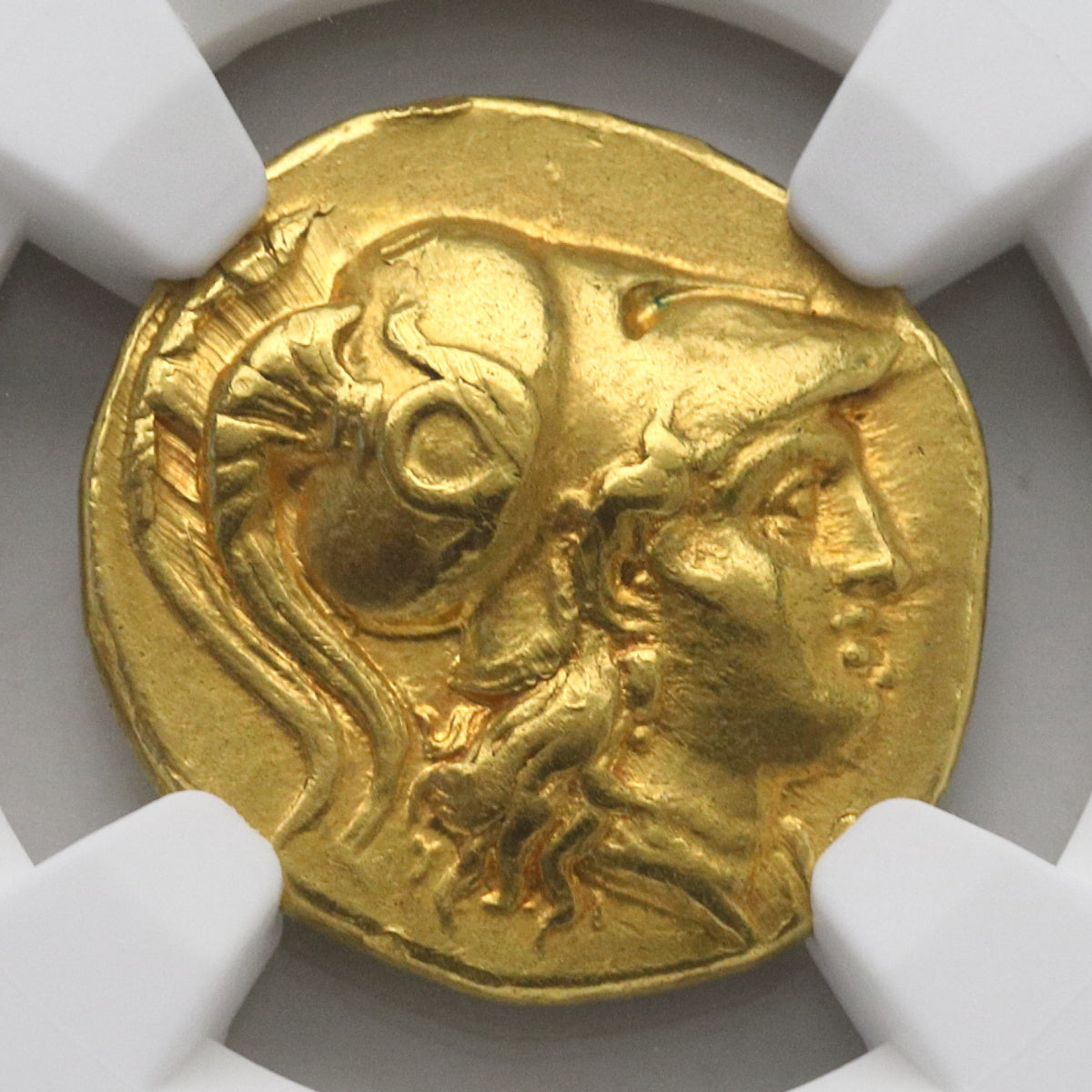古代マケドニア王国 336-323BC アレキサンダー大王 スターテル金貨 CHXF Strike4/5,Surface3/5 ex-jewelry：6830598-003