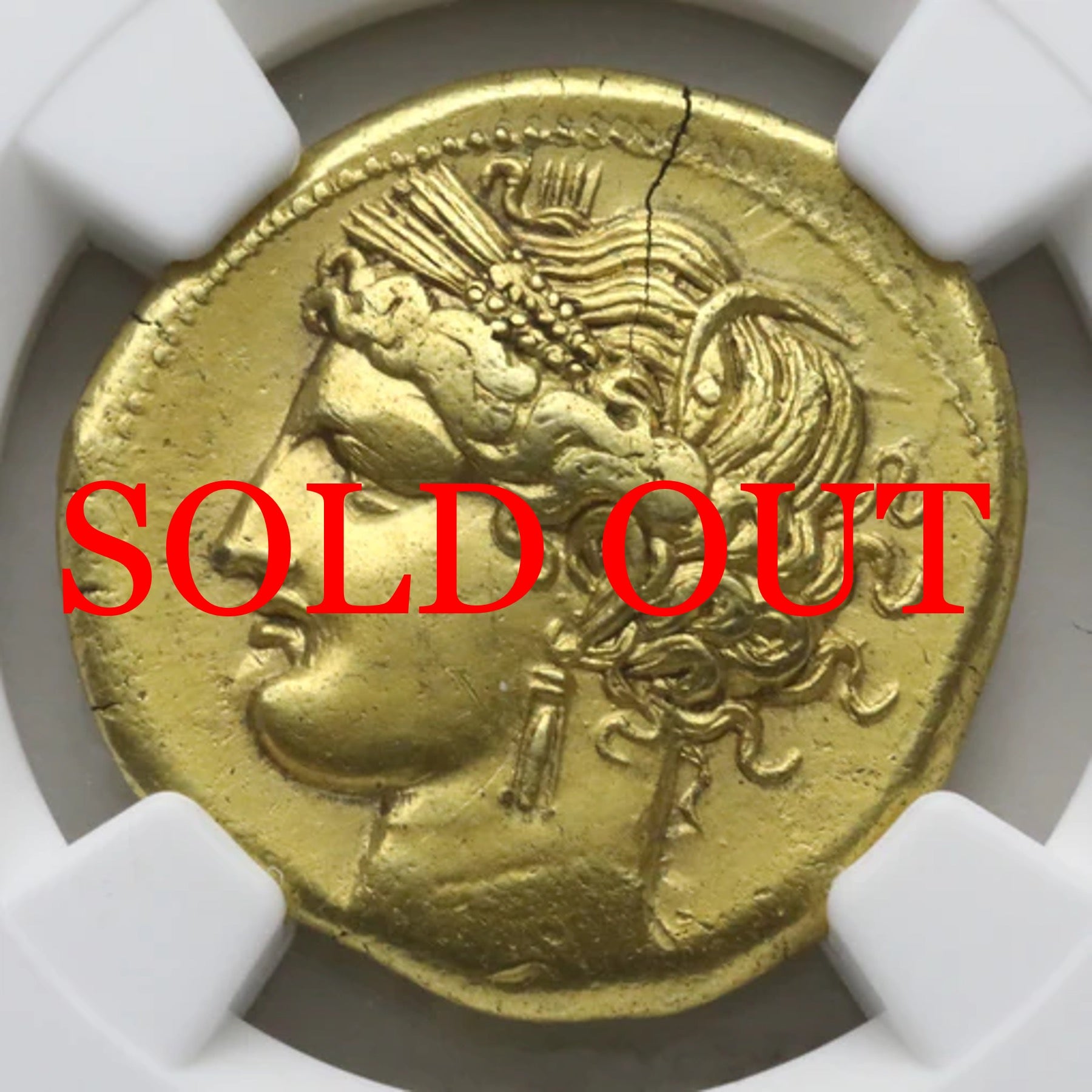 古代カルタゴ 264-241BC ゾイジターナ トリヘミシェケル金貨 AU4/5,2/5 brushed：4372904-013